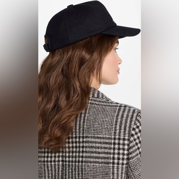 BRAND NEW WITH TAGS Isabel Marant Tyron Logo Wooly Felted Baseball Cap Black - Picture 2 of 13